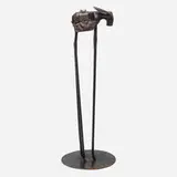 Thomas Molesworth, Burro ashtray stand, c. 1938, wrought iron, steel