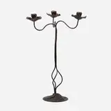 Jessie Preston, Three-light candelabrum with water lilies and fish