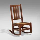 attribution for Gustav Stickley Harvey Ellis, Inlaid rocker, model 337 variant
