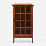 Gustav Stickley, China cabinet, model 820, c. 1910, oak, glass, iron