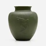 Wilhelmina Post for Grueby Faience Company, Vase with Discobolus