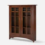attribution for Gustav Stickley Harvey Ellis, Bookcase, model 702, c. 1907, oak, leaded glass