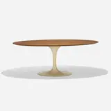 dining table, model 174W by Eero Saarinen, 1957, walnut, enameled steel, sold Feb 2017