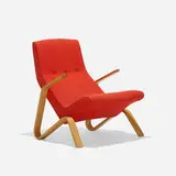 Eero Saarinen, Grasshopper chair, 1948, birch plywood, upholstery