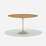 Eero Saarinen, dining table, model 174W, walnut, enameled steel