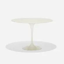 Eero Saarinen, dining table, model 173F, enameled aluminum, lacquered wood