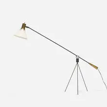 Gilbert Watrous, floor lamp, 1951, enameled steel, enameled aluminum, brass