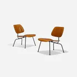 LCMs, pair by Charles and Ray Eames, ash plywood, chrome-plated steel, rubber, sold Feb 2017