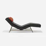Milo Baughman, Fred chaise lounge, c. 1970, leather, steel