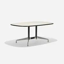 Charles and Ray Eames, Segmented Base table, 1964, enameled steel, aluminum, laminate, rubber, plastic