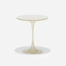 occasional table by Eero Saarinen, c. 1956, enameled aluminum, laminate, sold Feb 2017