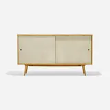 Paul McCobb, Planner Group cabinet, c. 1955, maple, brass, vinyl on masonite