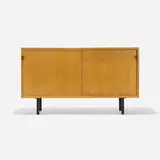 Florence Knoll, cabinet, model 542, 1952, birch, enameled steel, leather, Realwood