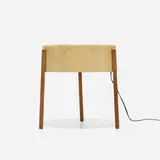 Bill Lam, Molded Fiberglass Light-Table, model LL-130, c. 1950, fiberglass, walnut