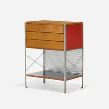 Charles and Ray Eames, ESU 270-C, 1950, birch plywood, zinc-plated steel, lacquered masonite, laminate, rubber