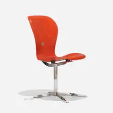 Gideon Kramer, Ion chair, 1962, chrome-plated steel, fiberglass, rubber