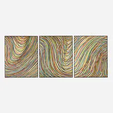 Sol LeWitt, Wavy Lines on Gray (triptych), 1998, woodcut on paper