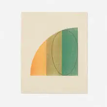 Curved Plane/Figure III by Robert Mangold, 1995, woodblock print, sold Jan 2017
