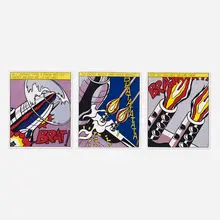 Roy Lichtenstein, As I Opened Fire poster (triptych), 1966, offset lithograph on wove paper