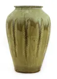 Mike Dodd, Mike Dodd (b.1943), a stoneware feather impressed vase