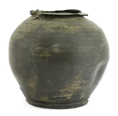 Dan Kelly, Dan Kelly (b.1953), a stoneware black and olive glazed vase