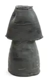 Dan Kelly, Dan Kelly (b.1953), a massive stoneware black two-part glazed vase