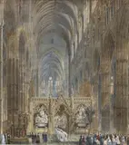 Frederick, Untitled, Looking East From Behind the Choir Screen' watercolour with pencil
