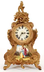Louis XV Style, Untitled, bronze ansonia mantel clock