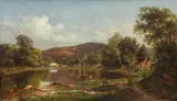 Jasper Lawman, White Covered Bridge, undated, oil on canvas, relined