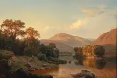 Paul Weber, Sunset on the Susquehanna River, 1857, oil on canvas, relined