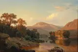 Paul Weber, Sunset on the Susquehanna River, 1857, oil on canvas, relined