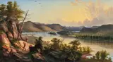 William Coventry Wall, View of Fort Duquesne, July, 1755, The Evening of Braddock’s Defeat, painted in, 1857, oil on canvas, relined