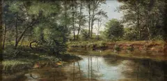 Creek Bend by Lila Hetzel, 1900, oil on canvas, initialed and, offered Jan 2026