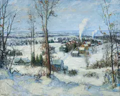 Walter Emerson Baum, Snow Covered Hills, Sellersville, Pennsylvania, 1912, oil on canvas, relined