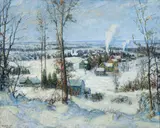 Walter Emerson Baum, Snow Covered Hills, Sellersville, Pennsylvania, 1912, oil on canvas, relined