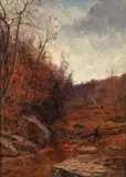 Alfred S. Wall, Autumn Landscape, undated, c.1860, oil on canvas, relined