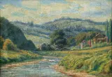 J. (Polish/German/American, 1863-1933), Country Landscape with Barn, undated by Louis Heitmuller, oil on canvas, offered Jan 2026