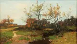 Max Weyl, Landscape with Road and Stream, undated, oil on canvas