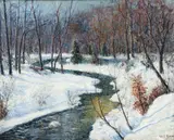 Walter Emerson Baum, Snow Bound Woods, 1923, oil on canvas, relined
