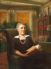 Martin Leisser, Distinguished Woman Reading in Her Library, undated, oil on artist's board