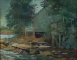 The Old Mill by Louise Miller, oil on board, offered Jan 2026