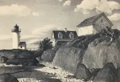 Stow Wengenroth, Annisquam Light, 1941, lithograph