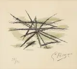 Georges Braque, L'Etang [The Pond], from the Lettera Amorosa portfolio, 1963, color, lithograph on Arches wove paper