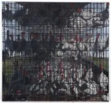 Grids/Plaid [Turkeys] by John Cleaveland Jr., 1989, oil on canvas, offered Dec 2025