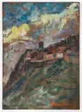 Enrico Glicenstein, (Polish/Jewish/American, 1870-1942), Hillside Village in Narni, Italy