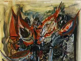 (American/Tennessee, 1913-2010), Untitled Abstraction by John Karl Kershaw, oil and mixed media on paper, offered Dec 2025