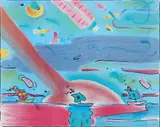 Peter Max, Sailboats, 1980, lithograph printed in colors