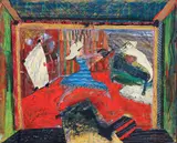 The Forgotten Fable by Tony Naponic, 1981, collage and mixed media on plywood, offered Dec 2025