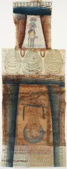 Martín Ramírez, Untitled (Madonna), circa 1953, mixed media with tempera, crayon and colored pencil on collaged paper