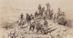 Edward Borein, Dividing the Riders (Galvin 36), etching
